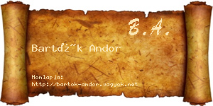 Bartók Andor névjegykártya